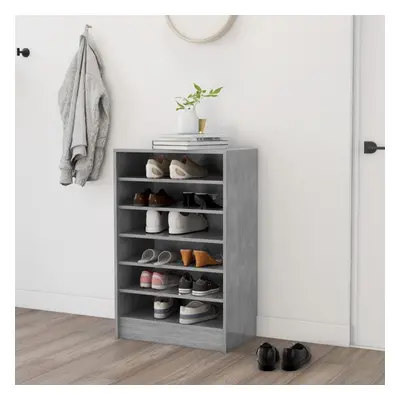 vidaXL Shoe Cabinet Concrete Grey Chipboard Hallway Shoe Organiser Shelf Rack