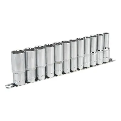 12 PACK - DEEP Socket Set - 1/2" Metric Square Drive - Point WallDrive Torque