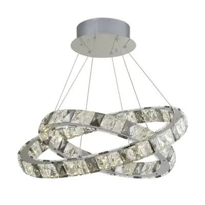 Searchlight Optica Ring LED Pendant Clear & Smokey Crystal