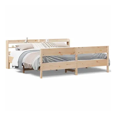 vidaXL Bed Frame with Headboard Bed 180x200 cm Super King Solid Wood Pine