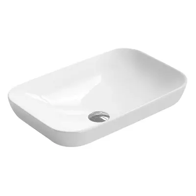 Rectangular Tap Hole Ceramic Countertop Vessel without Overflow - 520mm