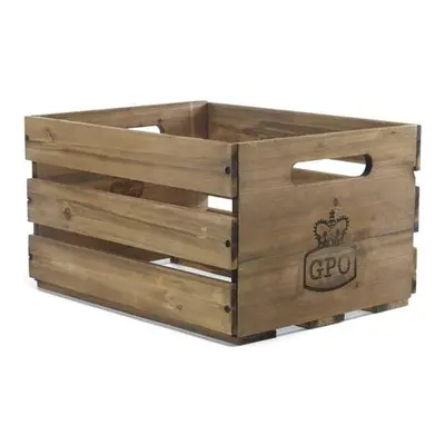 GPO CASSA Wooden Crate for Storing up to 12" Records- Wooden Finish