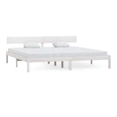 (white, x cm) vidaXL Solid Wood Pine Bed Frame Platform Wooden Bed Base Multi Colours/Sizes