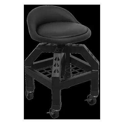 Creeper Stool Pneumatic with Adjustable Height Swivel Seat & Back Rest