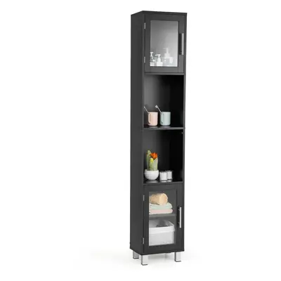 Tall Bathroom Storage Cabinet Freestanding Cabinet w/ Open Shelves