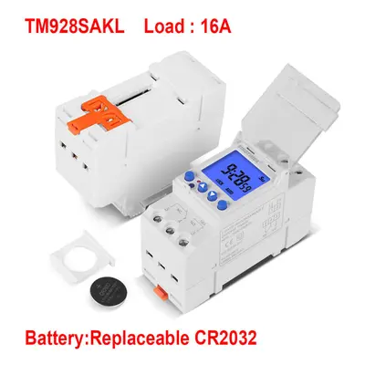 (TM928SAKL) LCD Backlight Display Timer with Lock Function Replaceable Battery Rail Timer Switch