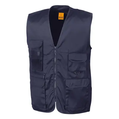 (S, Midnight Navy) WORK-GUARD by Result Mens Safari Waistcoat