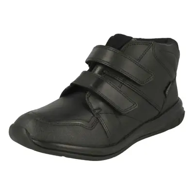 (UK 10.5 Child, Black) Boys Clarks Sports Inspired High Rise School Shoes Hula Spin GTX - G Fit