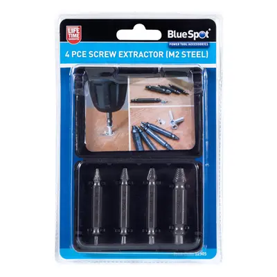 BlueSpot 4 Piece Screw Extractor (M2 Steel)