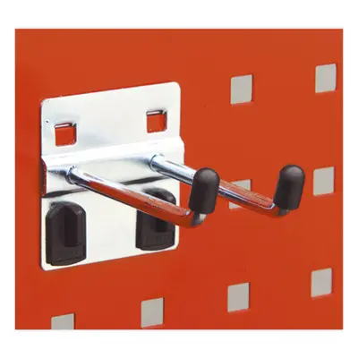 5 PACK - x 50mm Double Tool Storage Hook & Vertical End - Square PERFO Mount