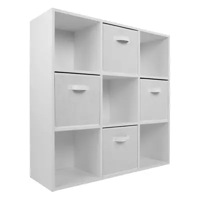 (4 White Drawers) Charles Jacobs White Cube Open Book Shelf Storage