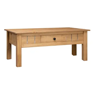 vidaXL Solid Pine Wood Coffee Table Low Table Drawer Living Room Furniture