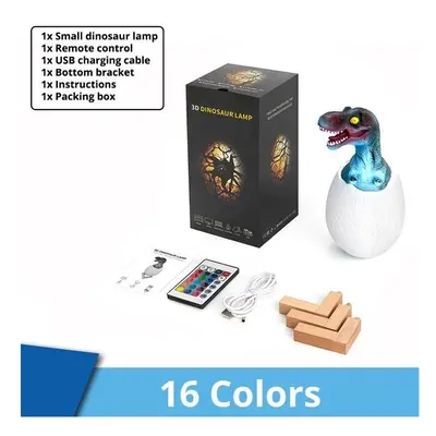 (16 colors + touch + tap + remote control) Dinosaur Lamp 3D Printing Night Light Rechargeable Co