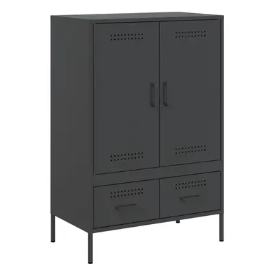 (black) vidaXL Highboard Sideboard Side Cabinet Storage Cupboard Cold-rolled Steel