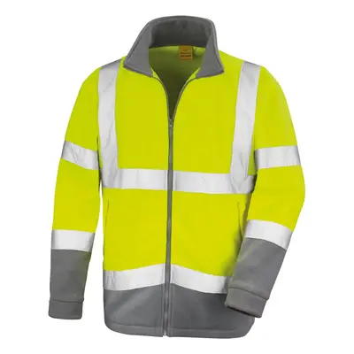 (4XL, Fluorescent Yellow) Result Unisex Adult Safeguard Microfleece Hi-Vis Jacket