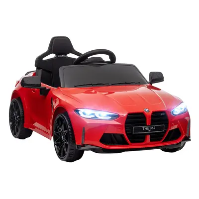 AIYAPLAY 12V BMW M4 Licensed Kids Electric Car w/ Remote, Suspension - Red