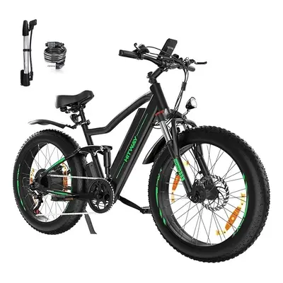 HITWAY 26" Electric Mountain Bike 48V 15Ah Fat Tire, Long Range E-Bike