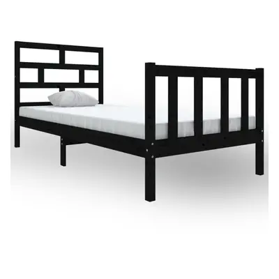 (black, x cm) vidaXL Bed Frame Bed Base Bedstead Bedroom Mattress Foundation Solid Wood Pine