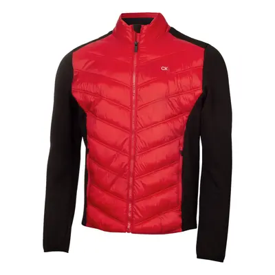 (S, Red) Calvin Klein Mens Frontera Insulated Breathable Hybrid Golf Jacket