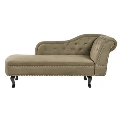 Right Hand Chaise Lounge Velvet Olive Green NIMES