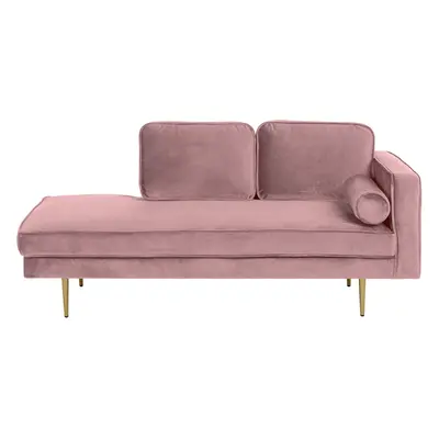 Right Hand Velvet Chaise Lounge Pink MIRAMAS