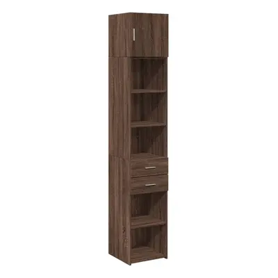 (brown oak) vidaXL Slim Storage Cabinet Side Cabinet Sideboard Cupboard Engineered Wood