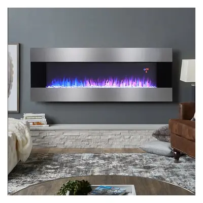 60 Inch Wall Mounted Electric Fireplace with Color Flames