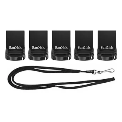 SanDisk 32gB (5 Pack) Ultra Fit USB Mini Flash Drive 130MBs SDcZ430-032g Bundle with (1) goRAM L