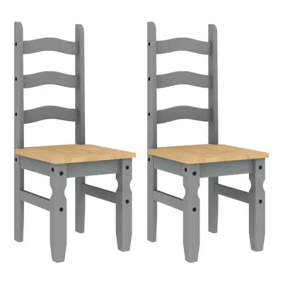 vidaXL Dining Chairs Dining Room Kitchen Chair pcs Grey Solid Wood Pine