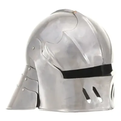 vidaXL Medieval Knight Helmet LARP Replica Silver Steel Armour Warrior Weapon