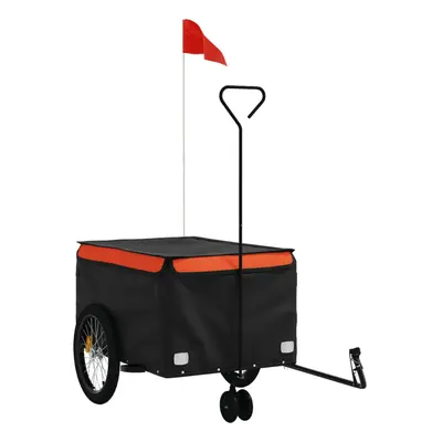 (orange, x x cm) vidaXL Bike Cargo Trailer Bike Carriage Bicycle Wagon Trailer with Flag Iron