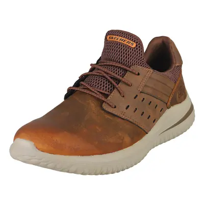 Skechers Delson 3.0 Ezra Mens Casual Trainers in Dark Brown - Size UK