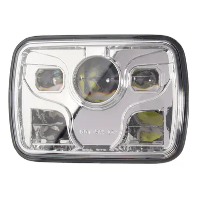 (Silver) 7x6inch LED DRL 32W HID Bulbs High/Low Beam Front Headlight Headlamp Assembly