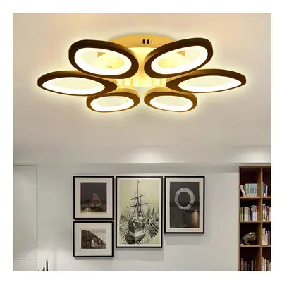 (3 Color Adjustable) Modern Circle Ring Ceiling Light Lamp Acrylic Stepless Indoor LED Chandelie