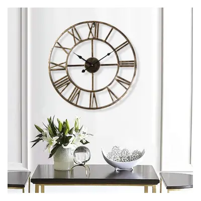 (40cm) 40cm/50cm Golden European Creative Wall Clock Vintage Decorative Wrought Iron Roman Wall 