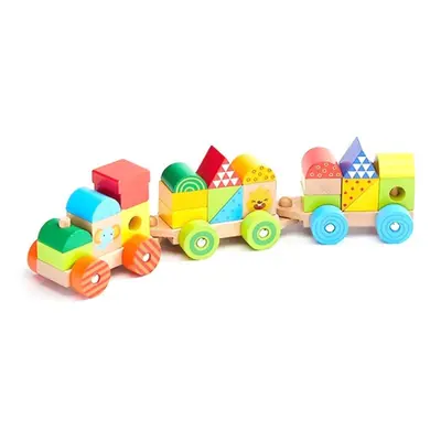 25pcs Natural Wooden Train Building Blocks Toys