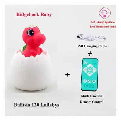 (Ridgeback) Multi-shape Creative Simulation Dinosaur Egg Night Light Sensor Pats Colorful Music 