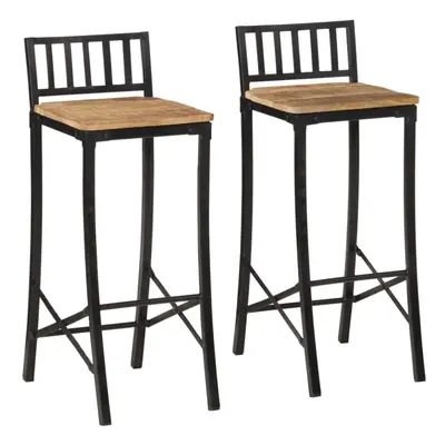 vidaXL Bar Chairs Bar Stool Kitchen Counter Chair pcs Solid Rough Wood Mango