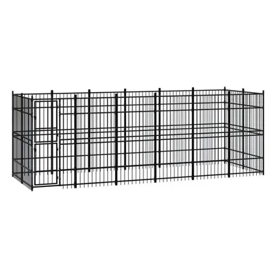 vidaXL Outdoor Dog Kennel Steel Outdoor Puppy Enclosure Dog Pet Supply Cage