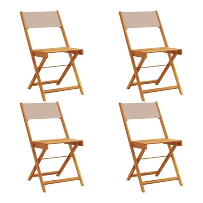 (taupe, pcs) vidaXL Bistro Chairs Outdoor Chair Dining Chair Solid Wood Acacia and Fabric