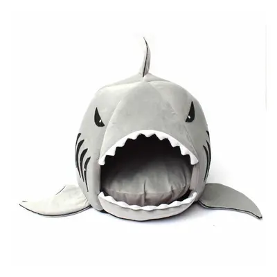 (L) / Size Unique Washable Soft Shark Mouth Pet Dog Cat Cave Pet Bed House