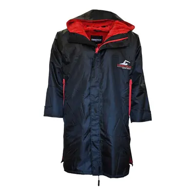 LARGE Black/Red Water Resistant Fleece Lined Parka Robe Swimming Outdoor Sports