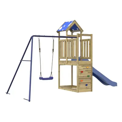 (solid impregnated wood) vidaXL Outdoor Playset Garden Playhouse Playground Equipment Solid Wood