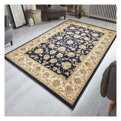 (KENDRA 3330B Navy Blue, x cm) Luxury Traditional Rugs Small Extra Large Hallway Runners Round C