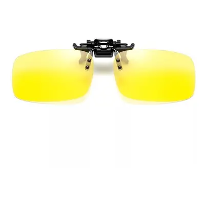 (Yellow) Unisex Sunglasses Polarized Clip on For Driving Cycling Night Vision Square