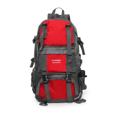 (Red) 50L 210D Waterproof Nylon Backpack Camping Hiking Mountaineering Rucksack