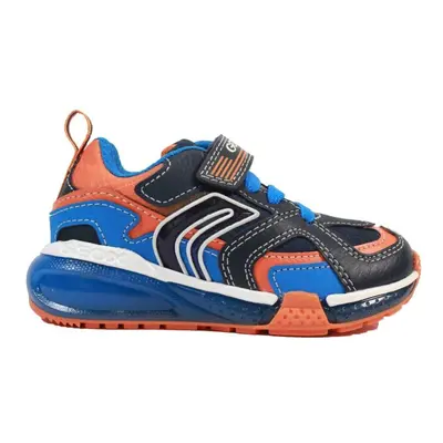 (13 (Children's)) Bayonyc J16FEA Navy/Orange Childrens Light Up Trainers