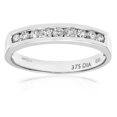 (V) Jewelco London 9ct White Gold Diamond Eternity Ring