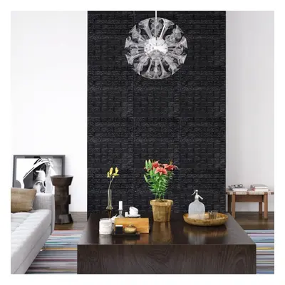 vidaXL 40x 3D Wallpaper Bricks Self-adhesive Black Wall Stickers 3D Stickers