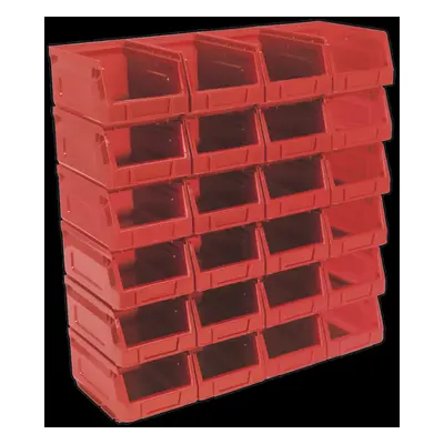 Plastic Storage Bin x x 85mm - Red Pack of